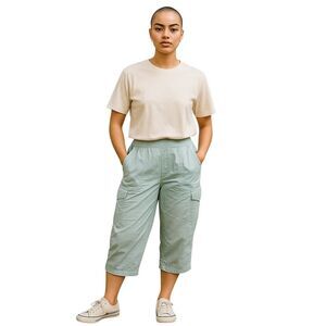 Christopher & Banks Light Blue Capris Womens Size 8 Cropped Pants with Pockets